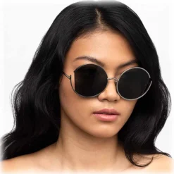 Linda Farrow - 851 C5 Round Sunglasses - White Gold - Linda Farrow Eyewear - Avvenice