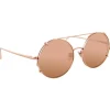 Linda Farrow - 647 C3 Round Sunglasses - Rose Gold - Linda Farrow Eyewear - Avvenice