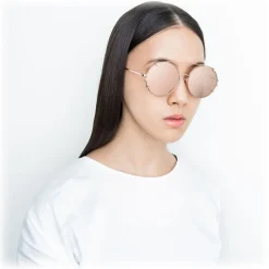 Linda Farrow - 647 C3 Round Sunglasses - Rose Gold - Linda Farrow Eyewear - Avvenice