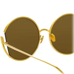 Linda Farrow - 851 C1 Round Sunglasses - Yellow Gold - Linda Farrow Eyewear - Avvenice