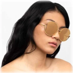 Linda Farrow - 851 C1 Round Sunglasses - Yellow Gold - Linda Farrow Eyewear - Avvenice