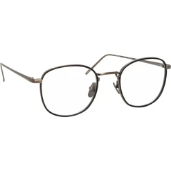 Linda Farrow - 719 C5 Square Optical Frames - Nickel and Black - Linda Farrow Eyewear - Avvenice