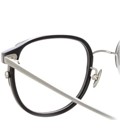 Linda Farrow - 814 C3 Square Optical Frames - Optical Lens in Black Frame - Linda Farrow Eyewear - Avvenice