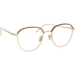 Linda Farrow - 819 C11 Square Optical Frames - Optical Lens in Light Gold Frame - Linda Farrow Eyewear - Avvenice