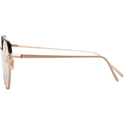 Linda Farrow - 819 C10 Square Optical Frames - Optical Lens in Rose Gold Frame - Linda Farrow Eyewear - Avvenice