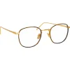 Linda Farrow - 719 C2 Square Optical Frames - Yellow Gold & Tortoiseshell - Linda Farrow Eyewear - Avvenice