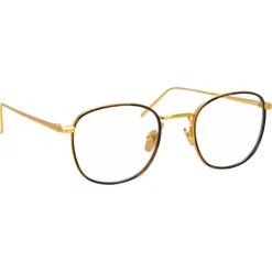 Linda Farrow - 719 C2 Square Optical Frames - Yellow Gold & Tortoiseshell - Linda Farrow Eyewear - Avvenice