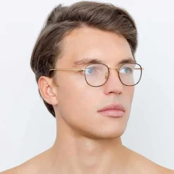 Linda Farrow - 719 C2 Square Optical Frames - Yellow Gold & Tortoiseshell - Linda Farrow Eyewear - Avvenice