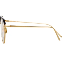 Linda Farrow - 819 C8 Square Optical Frames - Optical Lens in Yellow Gold Frame - Linda Farrow Eyewear - Avvenice