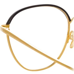 Linda Farrow - 819 C8 Square Optical Frames - Optical Lens in Yellow Gold Frame - Linda Farrow Eyewear - Avvenice