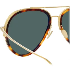 Linda Farrow - Abel Aviator Sunglasses in Tortoiseshell - LFL1118C2SUN - Linda Farrow Eyewear - Avvenice