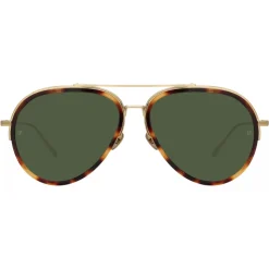 Linda Farrow - Abel Aviator Sunglasses in Tortoiseshell - LFL1118C2SUN - Linda Farrow Eyewear - Avvenice