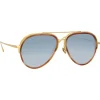 Linda Farrow - Abel Aviator Sunglasses in Horn - LFL1118C4SUN - Linda Farrow Eyewear - Avvenice