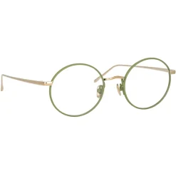Linda Farrow - Adams Oval Optical Glasses in Light Gold Khaki - LFL925C6OPT - Linda Farrow Eyewear - Avvenice
