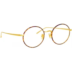 Linda Farrow - Adams Oval Optical Glasses in Yellow Gold Tortoiseshell - LFL925C5OPT - Linda Farrow Eyewear - Avvenice