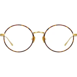 Linda Farrow - Adams Oval Optical Glasses in Yellow Gold Tortoiseshell - LFL925C5OPT - Linda Farrow Eyewear - Avvenice