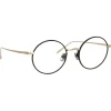 Linda Farrow - Adams Oval Optical Glasses in Light Gold Black - LFL925C3OPT - Linda Farrow Eyewear - Avvenice