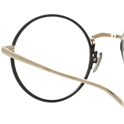 Linda Farrow - Adams Oval Optical Glasses in Light Gold Black - LFL925C3OPT - Linda Farrow Eyewear - Avvenice