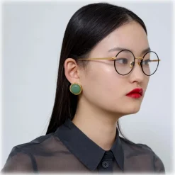 Linda Farrow - Adams Oval Optical Glasses in Light Gold Black - LFL925C3OPT - Linda Farrow Eyewear - Avvenice