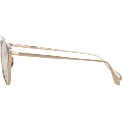 Linda Farrow - Alba Cat Eye Optical Glasses in Light Gold - LFL1339C2OPT - Linda Farrow Eyewear - Avvenice