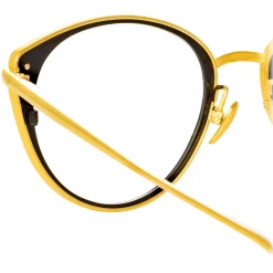 Linda Farrow - Alba Cat Eye Optical Glasses in Yellow Gold - LFL1339C1OPT - Linda Farrow Eyewear - Avvenice