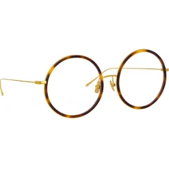 Linda Farrow - Alesia A Round Optical Glasses in Tortoiseshell - LF57AC2OPT - Linda Farrow Eyewear - Avvenice