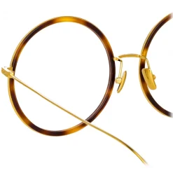 Linda Farrow - Alesia A Round Optical Glasses in Tortoiseshell - LF57AC2OPT - Linda Farrow Eyewear - Avvenice