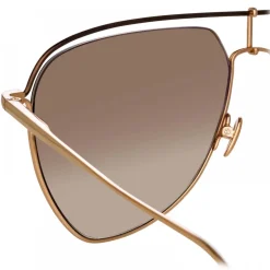 Linda Farrow - Alma Aviator Sunglasses in Rose Gold - LFL1205C2SUN - Linda Farrow Eyewear - Avvenice