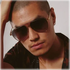 Linda Farrow - Alma Aviator Sunglasses in Rose Gold - LFL1205C2SUN - Linda Farrow Eyewear - Avvenice