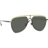 Linda Farrow - Alma Aviator Sunglasses in Nickel - LFL1205C3SUN - Linda Farrow Eyewear - Avvenice