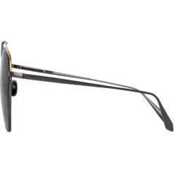 Linda Farrow - Alma Aviator Sunglasses in Nickel - LFL1205C3SUN - Linda Farrow Eyewear - Avvenice