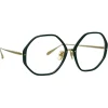 Linda Farrow - Alona Hexagon Optical Glasses in Green - LFL901C23OPT - Linda Farrow Eyewear - Avvenice