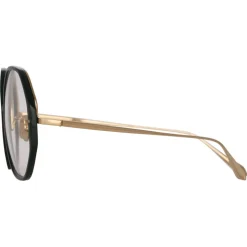 Linda Farrow - Alona Hexagon Optical Glasses in Green - LFL901C23OPT - Linda Farrow Eyewear - Avvenice