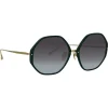 Linda Farrow - Alona Hexagon Sunglasses in Green - LFL901C21SUN - Linda Farrow Eyewear - Avvenice