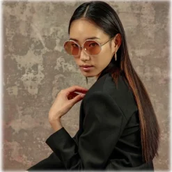 Linda Farrow - Alona Hexagon Sunglasses in Lilac - LFL901C25SUN - Linda Farrow Eyewear - Avvenice