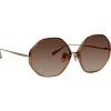Linda Farrow - Alona Hexagon Sunglasses in Tobacco - LFL901C22SUN - Linda Farrow Eyewear - Avvenice