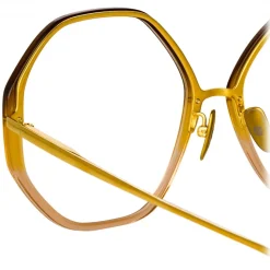 Linda Farrow - Alona Hexagon Optical Glasses in Brown Gradient - LFL901C24OPT - Linda Farrow Eyewear - Avvenice