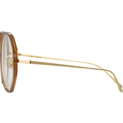 Linda Farrow - Alona Oversized Optical Glasses in Tobacco - LFL901C19OPT - Linda Farrow Eyewear - Avvenice