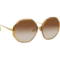 Linda Farrow - Alona Oversized Sunglasses in Brown - LFLC901C7SUN - Linda Farrow Eyewear - Avvenice