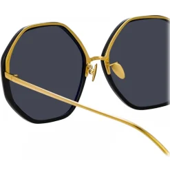 Linda Farrow - Alona Oversized Sunglasses in Black - LFLC901C1SUN - Linda Farrow Eyewear - Avvenice