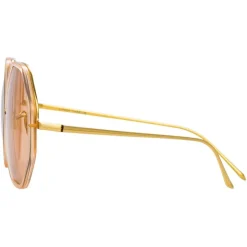 Linda Farrow - Alona Oversized Sunglasses in Peach - LFL901C6SUN - Linda Farrow Eyewear - Avvenice