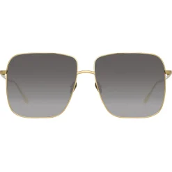 Linda Farrow - Andoa Squared Sunglasses in Yellow Gold Grey Gradient - LFL1254C2SUN - Linda Farrow Eyewear - Avvenice