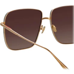 Linda Farrow - Andoa Squared Sunglasses in Rose Gold - LFL1254C3SUN - Linda Farrow Eyewear - Avvenice