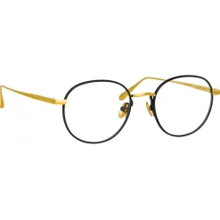 Linda Farrow - Anton Oval Optical Glasses in Yellow Gold Black - LFL1230C1OPT - Linda Farrow Eyewear - Avvenice