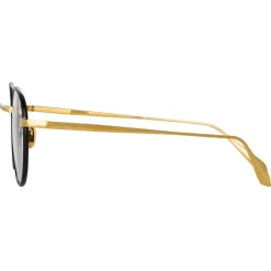 Linda Farrow - Anton Oval Optical Glasses in Yellow Gold Black - LFL1230C1OPT - Linda Farrow Eyewear - Avvenice