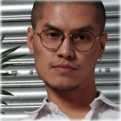 Linda Farrow - Anton Oval Optical Glasses in Yellow Gold Black - LFL1230C1OPT - Linda Farrow Eyewear - Avvenice