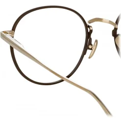 Linda Farrow - Anton Oval Optical Glasses in Light Gold Brown - LFL1230C4OPT - Linda Farrow Eyewear - Avvenice