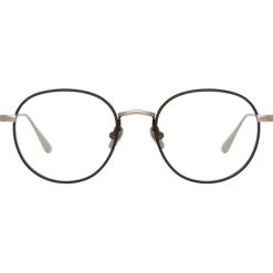 Linda Farrow - Anton Oval Optical Glasses in Light Gold Brown - LFL1230C4OPT - Linda Farrow Eyewear - Avvenice
