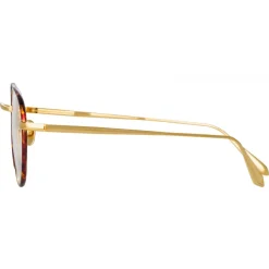 Linda Farrow - Anton Oval Optical Glasses in Yellow Gold Tortoiseshell - LFL1230C3OPT - Linda Farrow Eyewear - Avvenice
