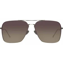 Linda Farrow - Asher Aviator Sunglasses in White Gold - LFL1122C2SUN - Linda Farrow Eyewear - Avvenice